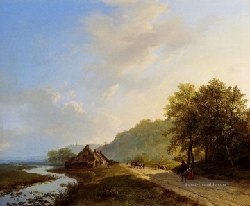 Ein Sommer Landschaft mit Reisenden auf einem Pfad Niederlande Barend Cornelis Koekkoek Ölgemälde